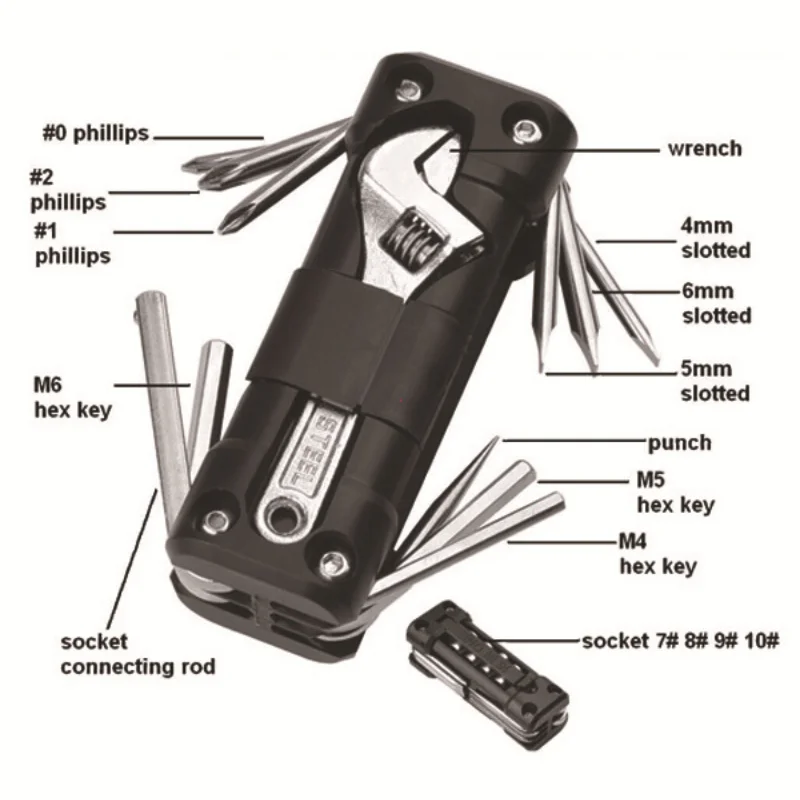 Mountain Biking Equipment - Foldable Multifunctional Repair Tool Kit Portable